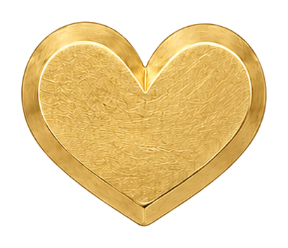 Heart charm en bronce bañado en oro